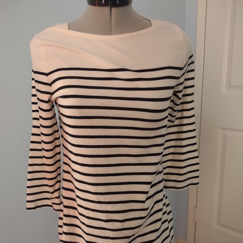Merona XS - Breton - Striped Top with Midi Sleeves